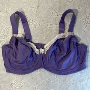 Curve muse bra, purple with white lace trim 42DD